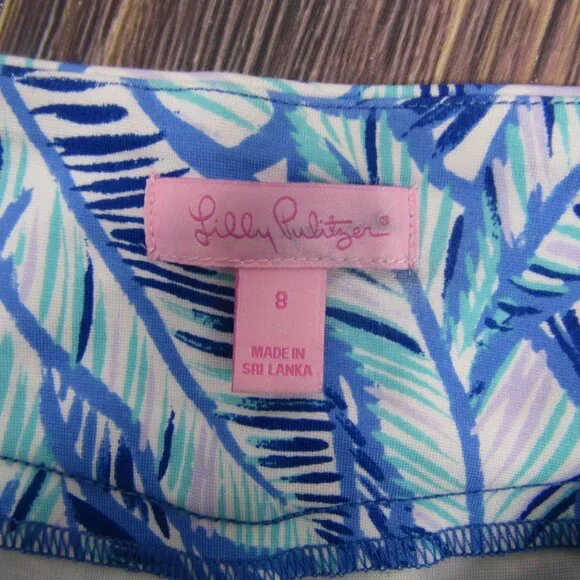 Lilly Pulitzer NEW Womens 8 Blue Pink Makenna Ponte Shorts Lets Mango - Picture 3 of 7